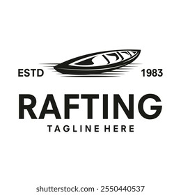 rafting vintage logotipo design vetor ilustração