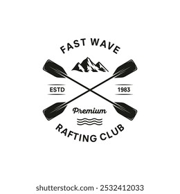 Rafting vintage logotipo modelo de ilustração design