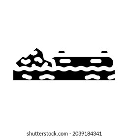 rafting water sport glyph icon vector. rafting water sport sign. isolated contour symbol black illustration