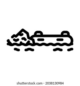 rafting water sport line icon vector. rafting water sport sign. isolated contour symbol black illustration
