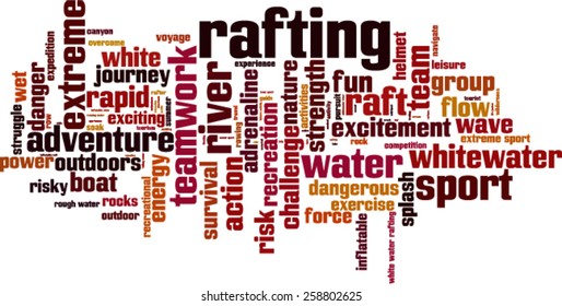 Rafting word cloud concept. Vector illustration