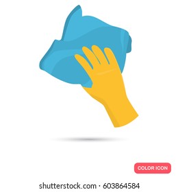 Rag for cleaning in hand color flat icon for web and mobile design