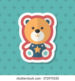 Rag doll icon , Vector flat long shadow design. Children's toys concept.