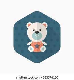 Rag doll icon , Vector flat long shadow design. Children's toys concept.