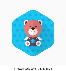 Rag doll icon , Vector flat long shadow design. Children's toys concept.