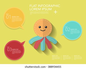Rag doll icon, Vector flat long shadow design. Children's toys  infographic,eps10