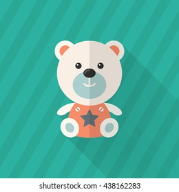 Rag doll icon , Vector flat long shadow design. Children's toys concept.