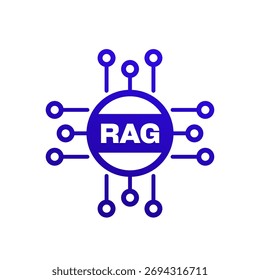 RAG icon, Artificial intelligence and LLM vector