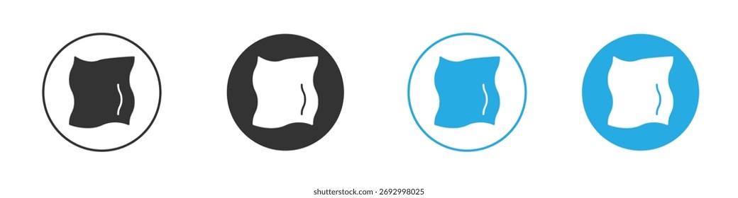 Rag icon in editable flat vector in black and white