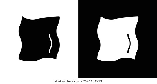 Rag icon in flat style, filled black symbol