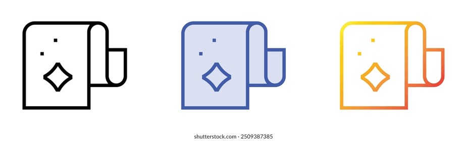 rag icon. Linear, Blue Fill and Gradient Style Design Isolated On White Background