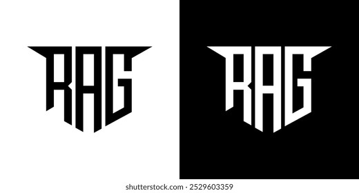 RAG letter logo design with white background in illustrator, vector logo modern alphabet font overlap style, calligraphy designs for logo, Poster, Invitation, etc.