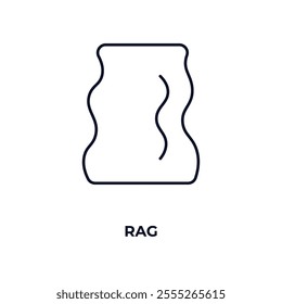 rag outline icon. Linear vector from fashion concept. Thin line rag icon isolated on white background