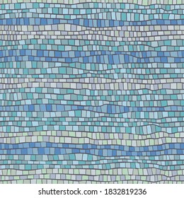 Rag rug abstract seamless pattern. Flat colors, hand drawn vector illustration.