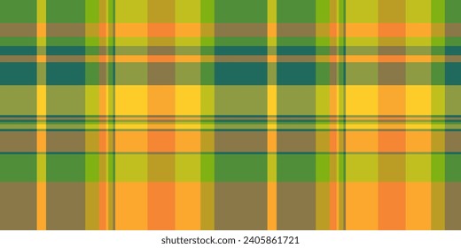 Rag Textil Check Tartan, Modell Gewebe Vektormuster. Bedeckt strukturierten Hintergrund nahtlos in gelber und gelber Farbe.