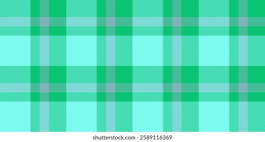 Rag textile vector fabric, classy texture seamless pattern. Male check plaid tartan background in teal and mint colors palette.