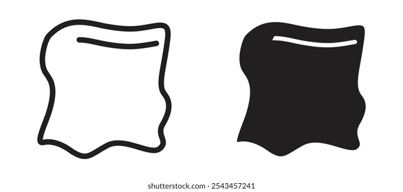 Ícone de vetor de pano definido em preto.