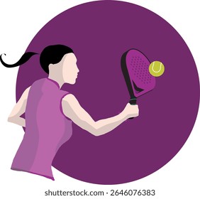 ragazza che gioca a paddle tennis
