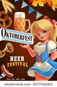 ragazza con birra poster per oktoberfest