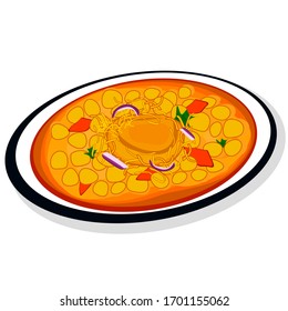 Ragda pattice indian mumbai street Food Vector