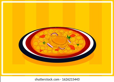 Ragda Pattice indian Street Food Vector