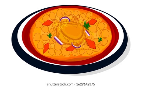 Ragda Pattice indian street Food Vector ,White Background