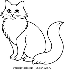 The "Ragdoll Cat" line art vector design is a visually captivating representation of a feline silhouette crafted using minimalistic yet expressive lines. This artwork blends creativity and precision.