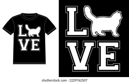 Ragdoll Cat Love Typography T-shirt Design, Ragdoll Cat on Board, Car Window Sticker
