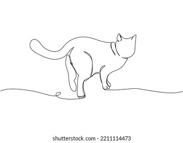 Ragdoll Cat one line art. Continuous line drawing of pet, mammal, kitten, purebred, breed, friendship, kitty, friend, pedigree, character.