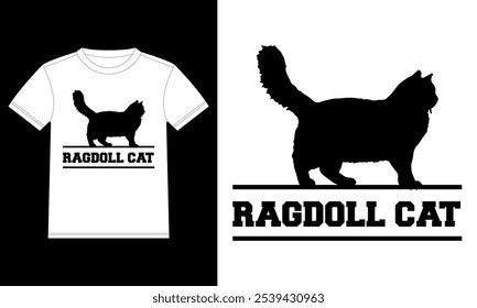 Plantilla de diseño de camiseta de gato de ragdoll, gato de ragdoll en el Tablero, etiqueta engomada de la ventana del coche