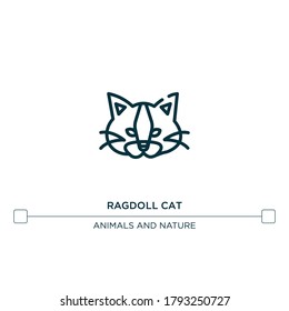 ragdoll cat vector line icon. Simple element illustration. ragdoll cat outline icon from cat breed bodies concept. Can be used for web and mobile
