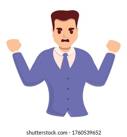 Rage businessman icon. Cartoon of rage businessman vector icon for web design isolated on white background