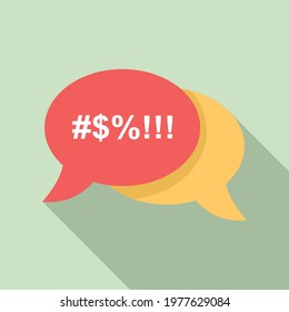 Rage chat icon. Flat illustration of Rage chat vector icon for web design
