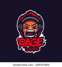 Rage Gaming - Mascot & E-sport Logo - All Elements On This Template Are Editable With Vector Software