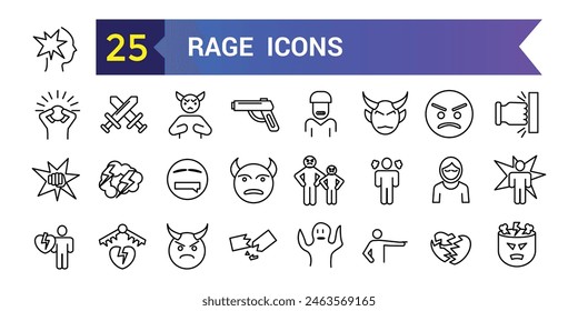 Conjunto de iconos de rango. Conjunto de iconos vectoriales de rango para el diseño de ui. Colección de iconos de esquema. Trazo editable.