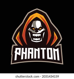 Rage phantom mascot gaming logo, esport logo, grim reaper logo