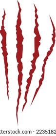 Símbolo de furia. Marcas de garra rojas. Rasgos de horror