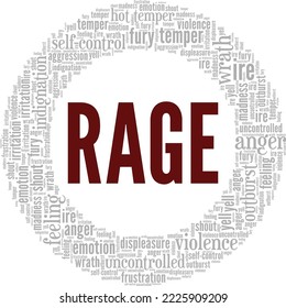 Rage word cloud conceptual design isolated on white background.
