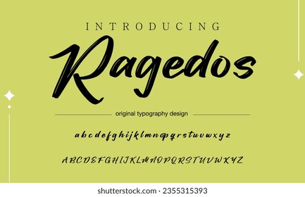 Ragedos Stylish brush painted an uppercase vector letters, alphabet, typeface.