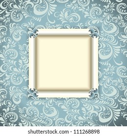 ragged blue wallpaper with a frosty ornament
