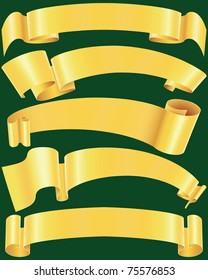 Ragged gold banners set(vector, CMYK)