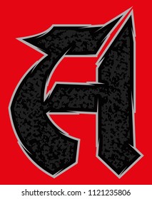 Ragged gothic vector font.