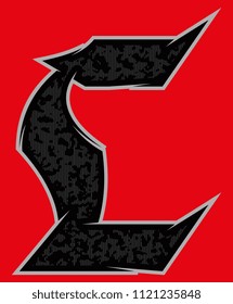 Ragged gothic vector font.
