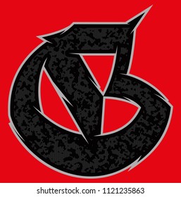 Ragged gothic vector font.