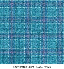 ragged grungy old fabric texture light dark blue stripes pink threads on cyan background of traditional checkered tartan seamless ornament for plaid tablecloths shirts gingham clothes dresses bedding