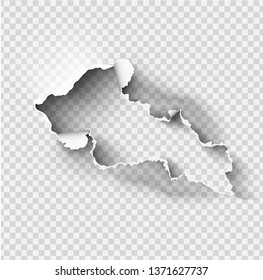 ragged Hole torn in ripped paper on transparent background