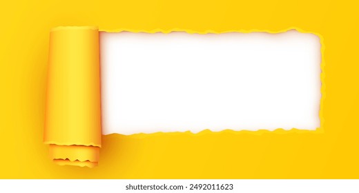 Ragged Hole torn in ripped paper. Vector illustration