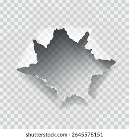 ragged Hole torn in ripped paper on transparent background. Vector illustration