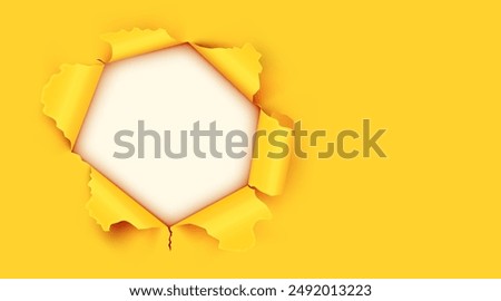 Ragged Hole torn in ripped paper. Vector illustration