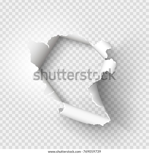 ragged Hole torn in ripped paper on\
transparent background